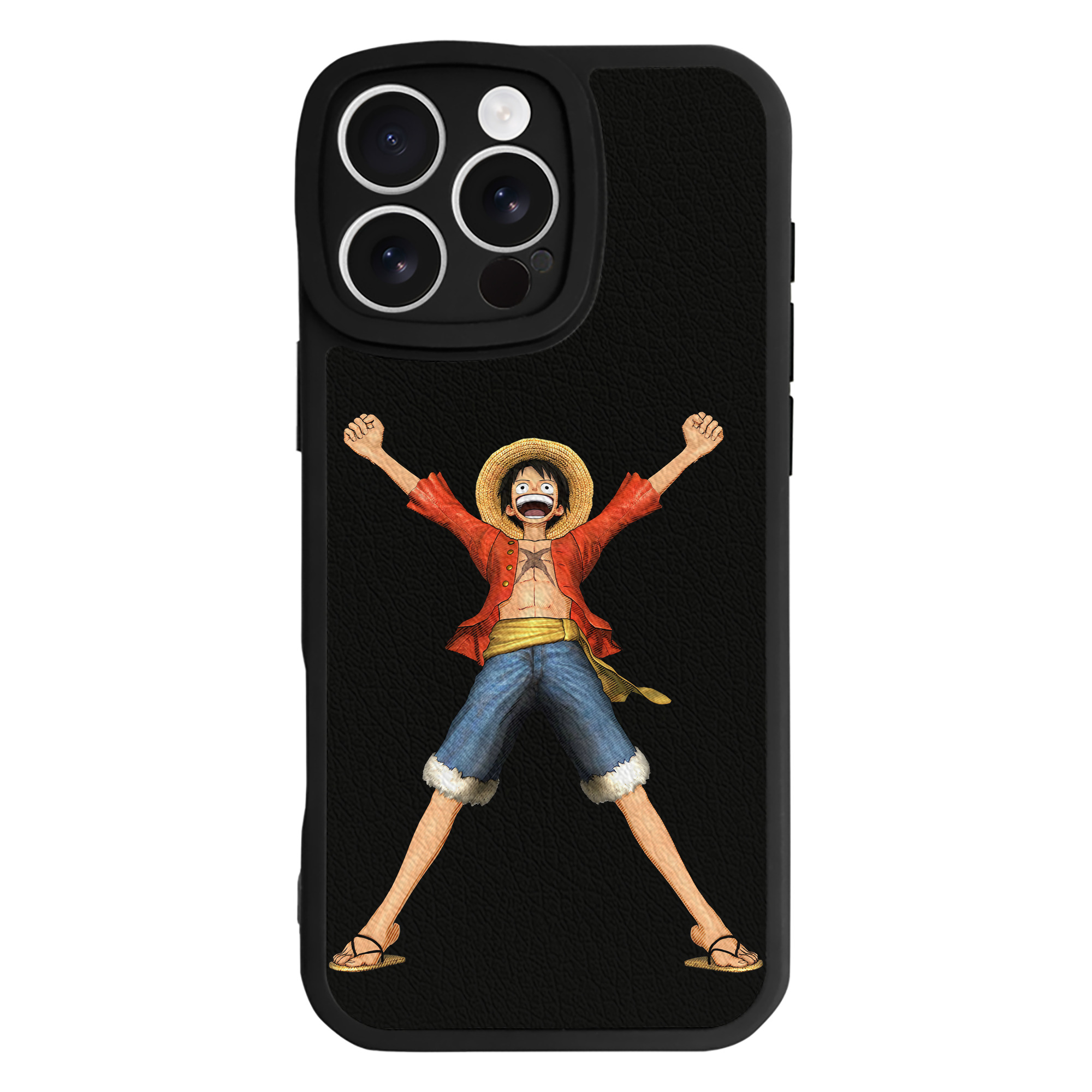 （画像用） ワンピース モンキー・D・ルフィ ONE PIECE Monkey D. Luffy 【iPhone 16シリーズ対応】シリコンスマホケース（レザー調） 材質：シリコン